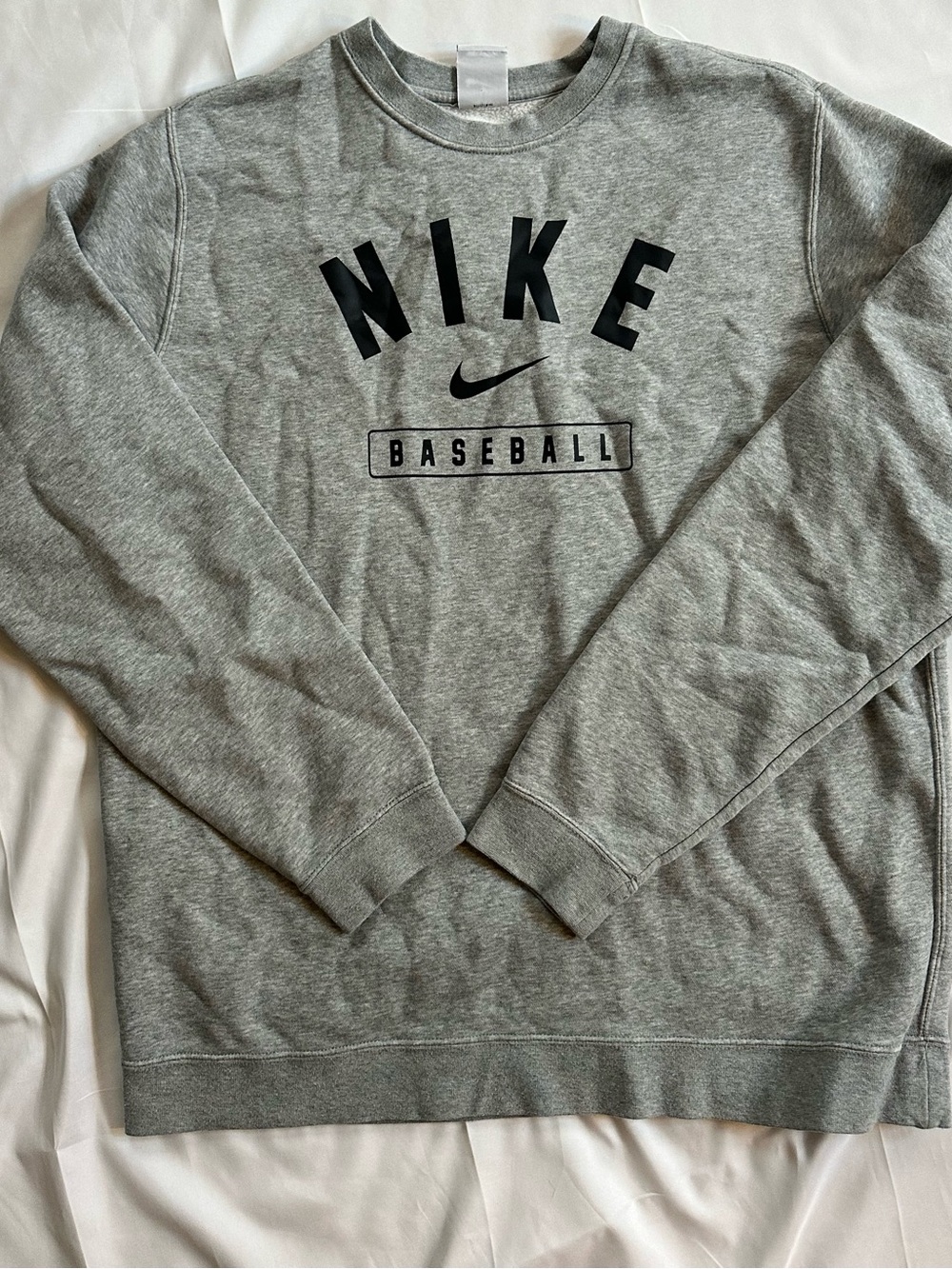 Nike Gray Crewneck Sweatshirt with Baseball Logo